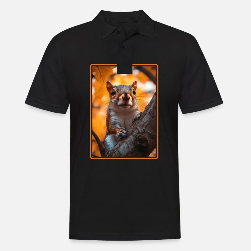 Eichhörnchen - Männer Poloshirt - Schwarz