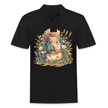 Squirrel - Men's Polo Shirt - black - Front - Kai (181cm)