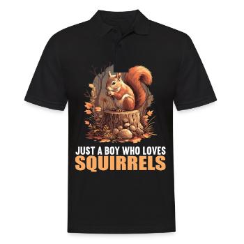 Squirrel - Men's Polo Shirt - black - Front - Kai (181cm)