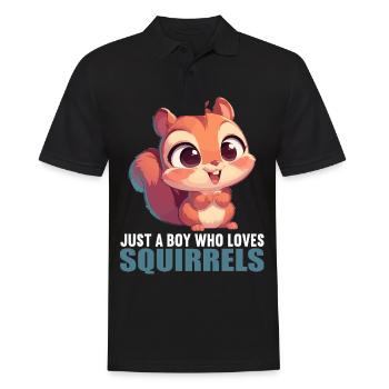 Squirrel - Men's Polo Shirt - black - Front - Kai (181cm)
