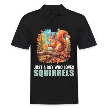 Squirrel - Men's Polo Shirt - black - Front - Kai (181cm)
