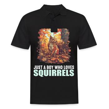 Squirrel - Men's Polo Shirt - black - Front - Kai (181cm)