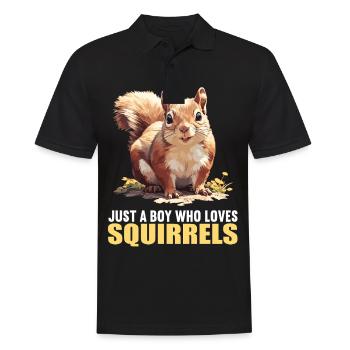 Squirrel - Men's Polo Shirt - black - Front - Kai (181cm)