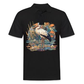 Störche Storch - Männer Poloshirt - Schwarz - Vorne - Kai (181cm)