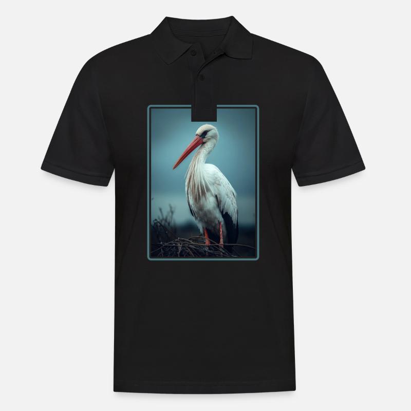 Störche Storch - Männer Poloshirt - Schwarz