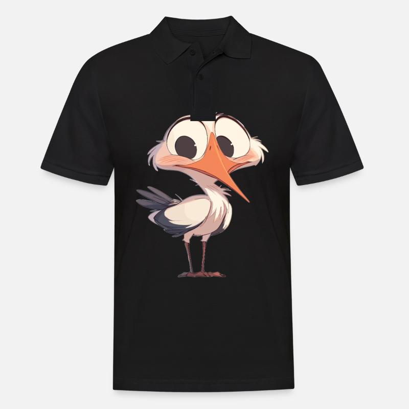 Störche Storch - Männer Poloshirt - Schwarz