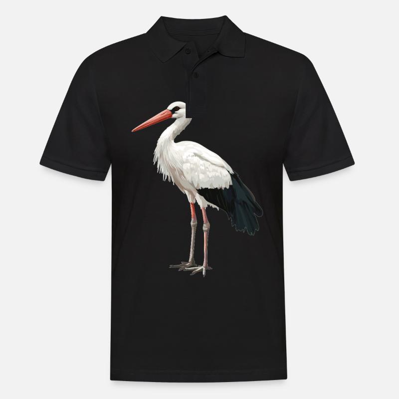Störche Storch - Männer Poloshirt - Schwarz