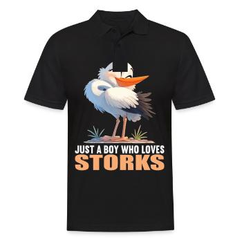 Störche Storch - Männer Poloshirt - Schwarz - Vorne - Kai (181cm)