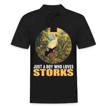 Störche Storch - Männer Poloshirt - Schwarz - Vorne - Kai (181cm)