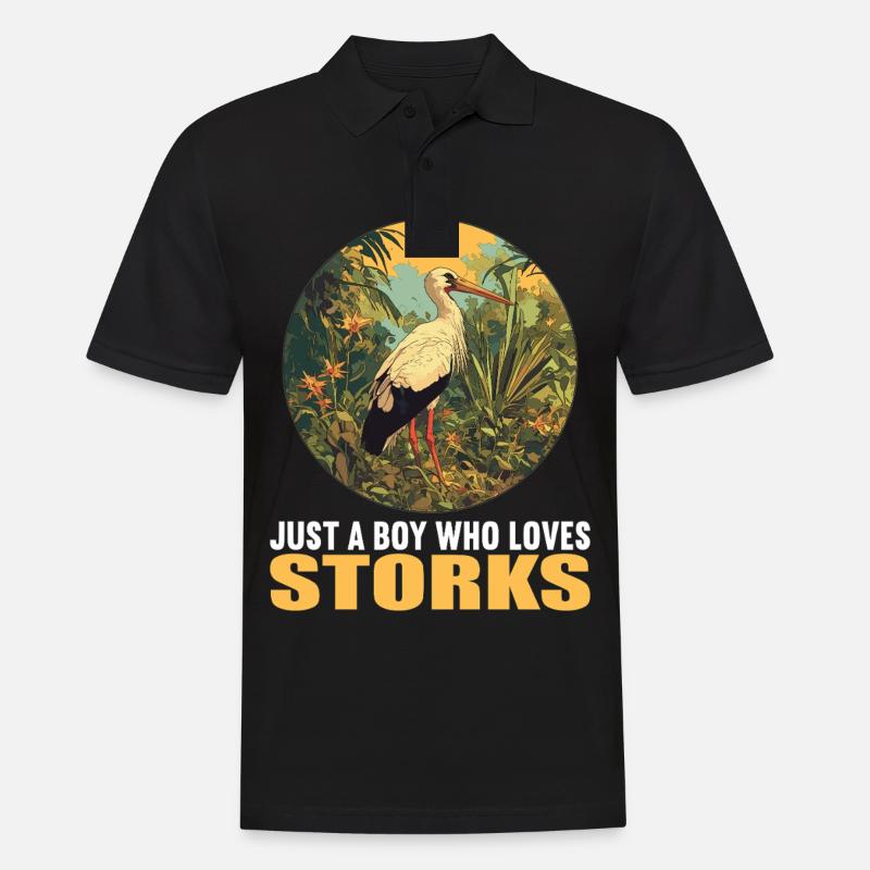 Störche Storch - Männer Poloshirt - Schwarz
