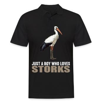 Störche Storch - Männer Poloshirt - Schwarz - Vorne - Kai (181cm)