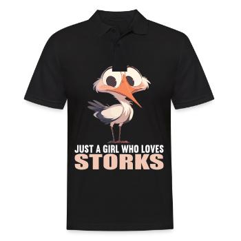Störche Storch - Männer Poloshirt - Schwarz - Vorne - Kai (181cm)