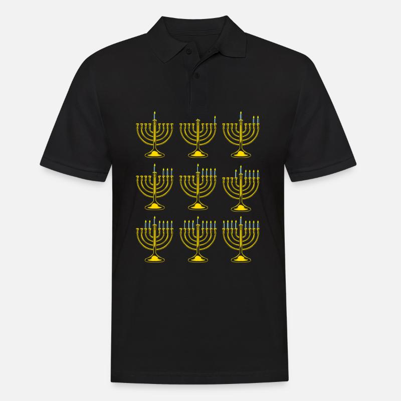 Hanukkah Chanukkah Hanukah - Männer Poloshirt - Schwarz