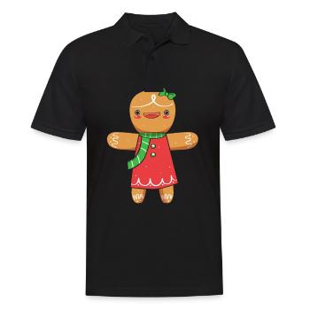 Gingerbread Christmas Gingerbread Man - Men's Polo Shirt - black - Front - Kai (181cm)