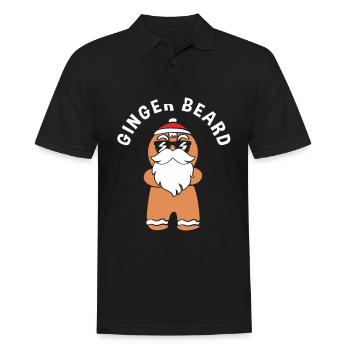 Gingerbread Christmas Gingerbread Man Bearded Beard - Men's Polo Shirt - black - Front - Kai (181cm)
