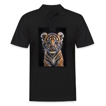 Sumatra-Tiger - Männer Poloshirt - Schwarz - Vorne - Kai (181cm)