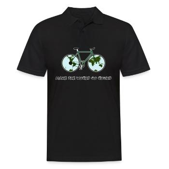VTT dans le monde - Planet and Bike Bike Velo - Polo Homme - noir - Devant - Kai (181cm)