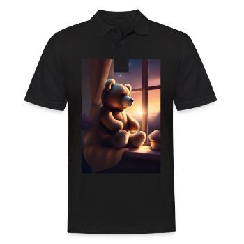 Süßer Teddybär - Männer Poloshirt - Schwarz - Vorne - Kai (181cm)