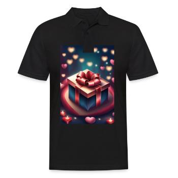 A gift and a lot of hearts - Men's Polo Shirt - black - Front - Kai (181cm)