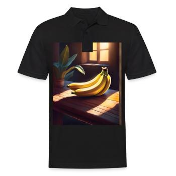 Leckere Bananen auf dem Tisch - Männer Poloshirt - Schwarz - Vorne - Kai (181cm)