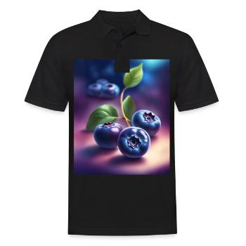 Fantastisches Blaubeer-Grafik-T-Shirt-Design - Männer Poloshirt - Schwarz - Vorne - Kai (181cm)