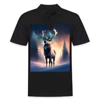 Renne majestueux - Polo Homme - noir - Devant - Kai (181cm)