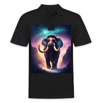 Cool mammoth with purple background - Men's Polo Shirt - black - Front - Kai (181cm)