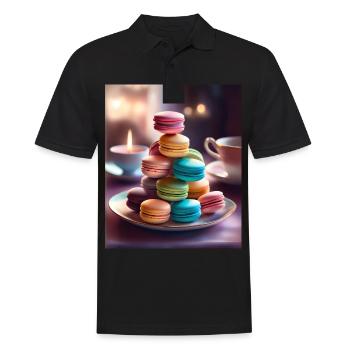 Des macarons savoureux et colorés - Polo Homme - noir - Devant - Kai (181cm)