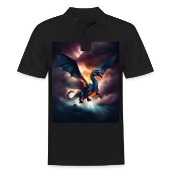 Dragon cool volant au-dessus des nuages - Polo Homme - noir - Devant - Kai (181cm)