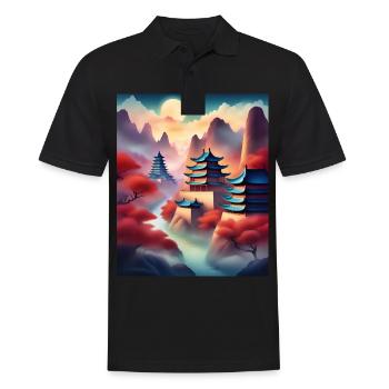 Impressionnantes forteresses japonaises - Polo Homme - noir - Devant - Kai (181cm)
