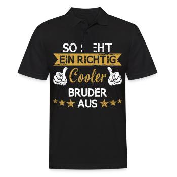 Bruder Geschwister kleiner Bruder Spruch Familie - Männer Poloshirt - Schwarz - Vorne - Kai (181cm)