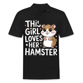 Hamster - Männer Poloshirt - Schwarz - Vorne - Kai (181cm)