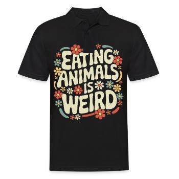 Vegetarian Vegan Veggie Vegetarian - Men's Polo Shirt - black - Front - Kai (181cm)