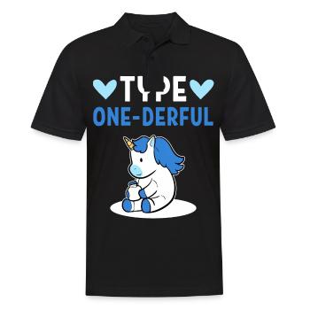Diabetiker Insulin Typ 1 - Männer Poloshirt - Schwarz - Vorne - Kai (181cm)