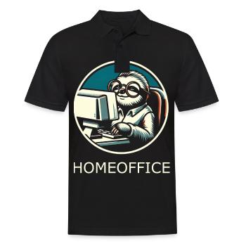 Homeoffice - Männer Poloshirt - Schwarz - Vorne - Kai (181cm)