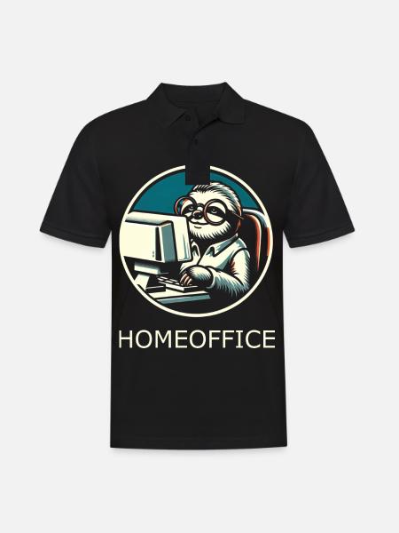 Homeoffice - Männer Poloshirt - Schwarz