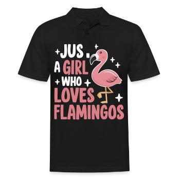 Flamingo Tier Rosa - Männer Poloshirt - Schwarz - Vorne - Kai (181cm)