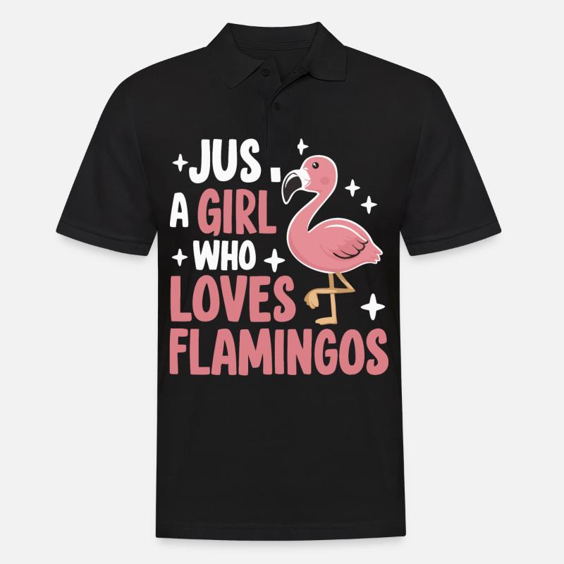 Flamingo Tier Rosa - Männer Poloshirt - Schwarz
