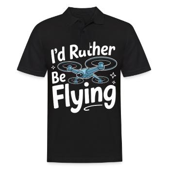 Dronen Pilot Quadrocopter Drone - Männer Poloshirt - Schwarz - Vorne - Kai (181cm)