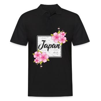 Japanese cherry blossoms Japan - Men's Polo Shirt - black - Front - Kai (181cm)