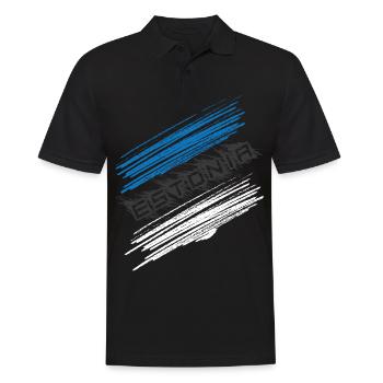 Estland - Männer Poloshirt - Schwarz - Vorne - Kai (181cm)