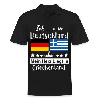 Deutschland Griechenland - Männer Poloshirt - Schwarz - Vorne - Kai (181cm)