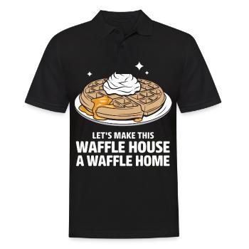 Waffeln Frühstück Süßigkeiten - Männer Poloshirt - Schwarz - Vorne - Kai (181cm)