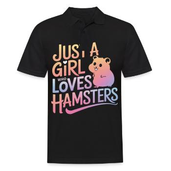 Hamster - Männer Poloshirt - Schwarz - Vorne - Kai (181cm)