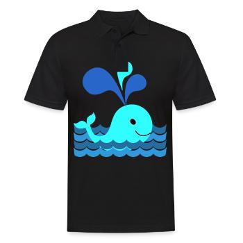 Whale in the sea - whale in the sea - Men's Polo Shirt - black - Front - Kai (181cm)
