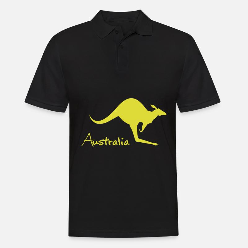australia kangaroo - Australien kangaroo - Männer Poloshirt - Schwarz