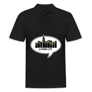 comic gotham city - Männer Poloshirt - Schwarz - Vorne - Kai (181cm)