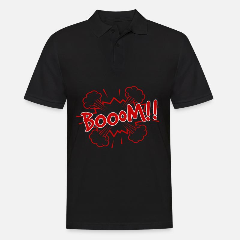 comic Boom - Männer Poloshirt - Schwarz