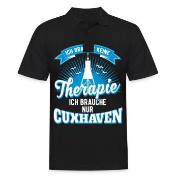Cuxhaven ich brauche keine Therapie nur Cuxhaven - Männer Poloshirt - Schwarz - Vorne - Kai (181cm)