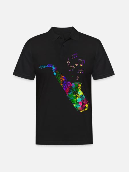 saxophone - Polo Homme - noir